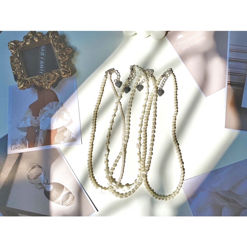 Dây chuyền hạt trai trắng kem