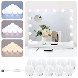 (Hàng Mới Về) Gương Trang Điểm Chuyên Nghiệp Có Đèn Led 3 Màu Kết Nối Usb