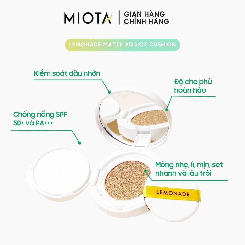 Phấn nước missha LEMONADE Matte Addict Cushion 15g