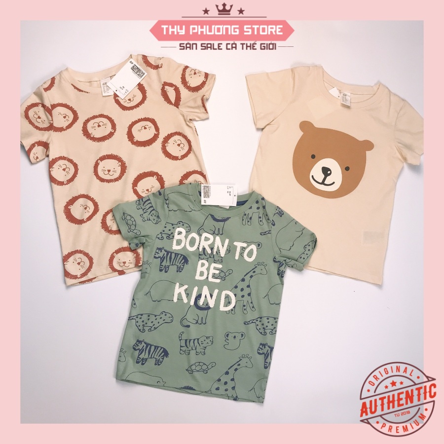 Áo phông bé trai cộc tay HM cotton 100% xách tay