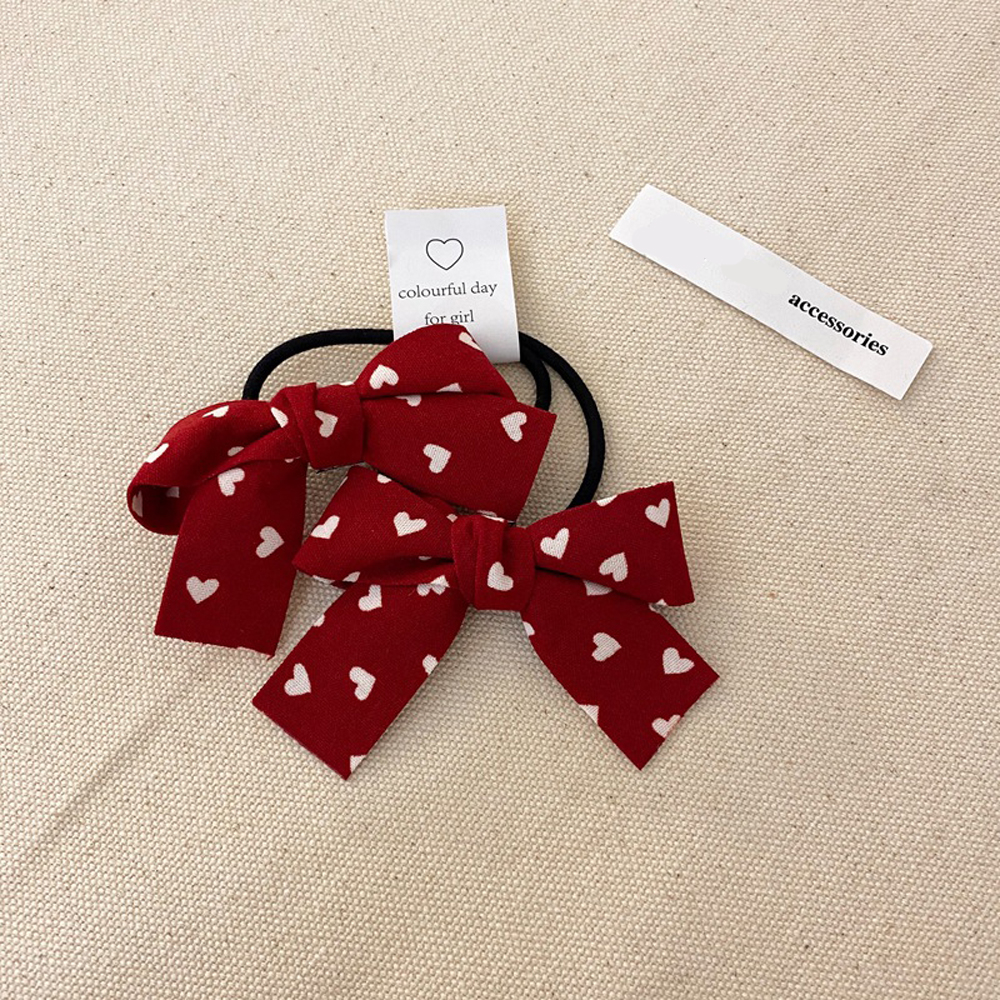 Set 2 Dây Chun Buộc Tóc Gắn Nơ Xinh Xắn Dành Cho Bé Gái