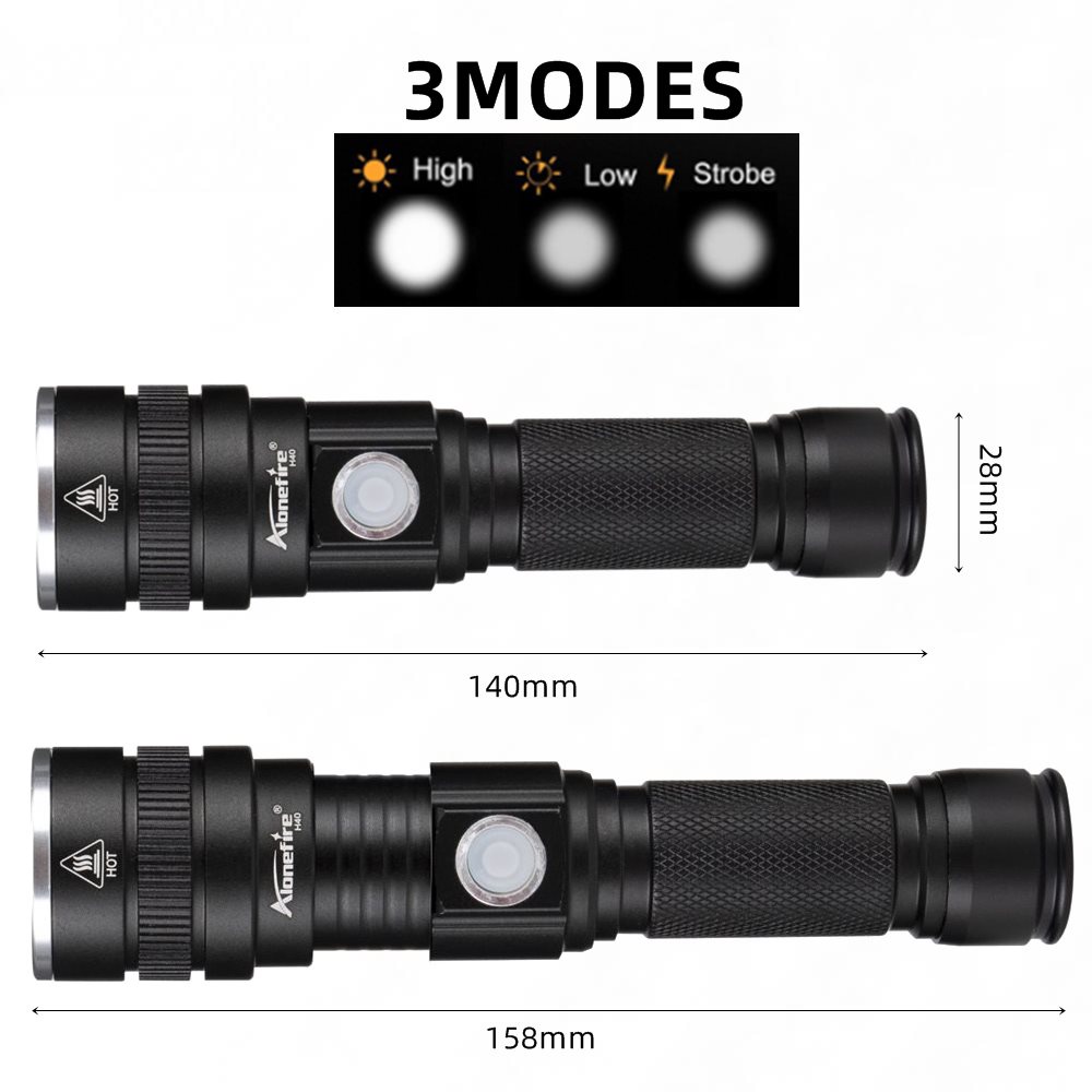 Đèn pin ALONEFIRE H40 XHP50.2 chống thấm nước đa năng tiện lợi dành cho hoạt động ngoài trời
