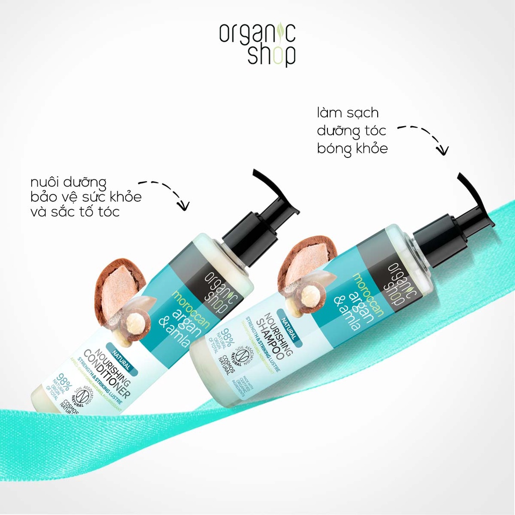 Combo Gội Xả (280mlx2) Và Kem Ủ Tóc (250ml) Nuôi Dưỡng ORGANIC SHOP Argan &amp; Amla
