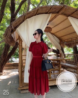 ĐẦM VOAN BÈO NƠ CỔ KÈM HÌNH THẬT