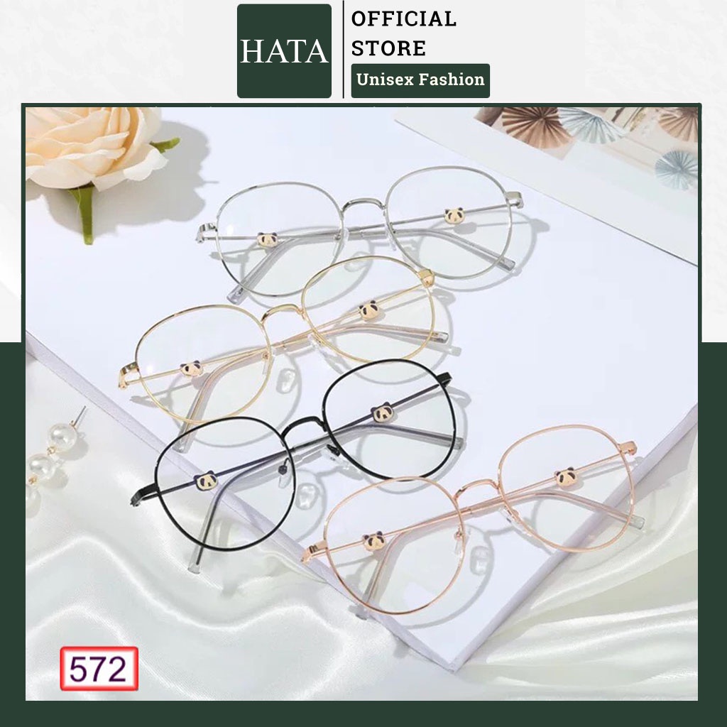 MẮT KÍNH FORM TRÒN KIM LOẠI 572 GỌNG CHÚ GẤU SIÊU DỄ THƯƠNG