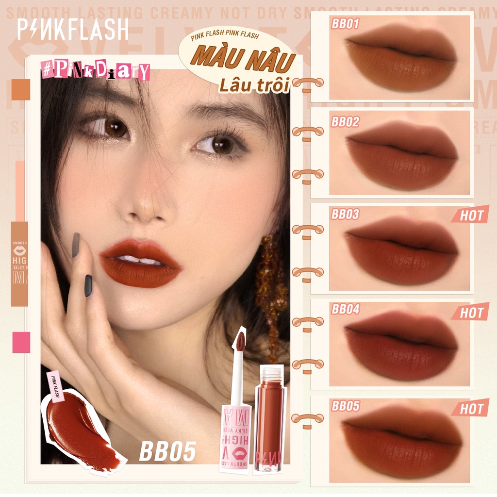 Bộ 7 mỹ phẩm trang điểm PINKFLASH gồm 6 son môi + 1 phấn mắt 200g | BigBuy360 - bigbuy360.vn