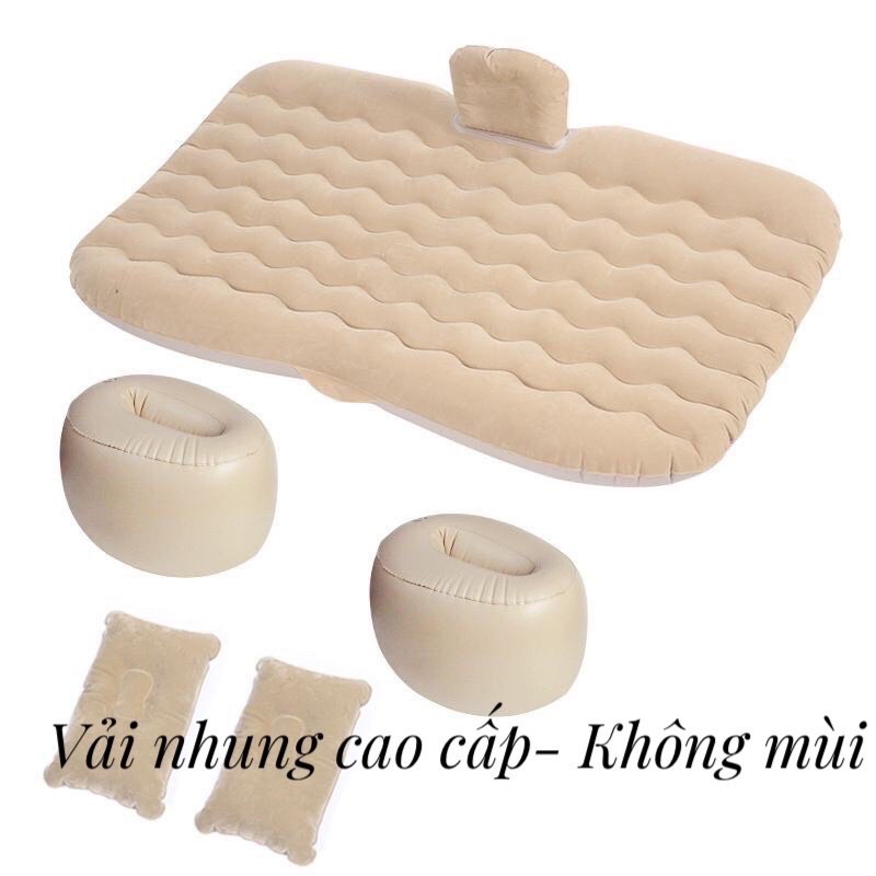Đệm hơi xe ô tô, nệm hơi ô tô, Đệm phao xe hơi cao cấp, Vải Nhung, Chống nước + Tặng 2 gối, Bơm điện - SEVEN.CAR