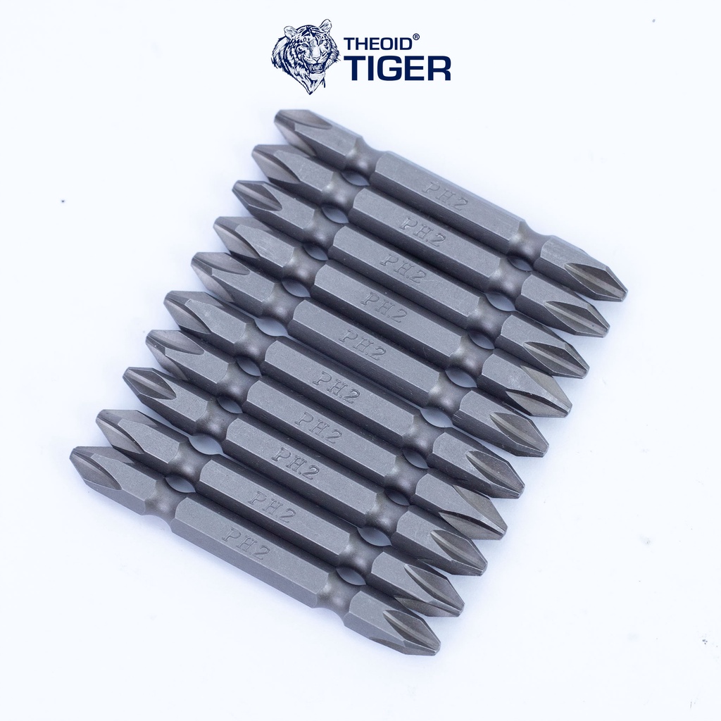 Mũi Bắn Vít 2 Đầu PH2 Theoid Tiger đầu bắt vít kích thước 65mm - Hàng Chính Hãng