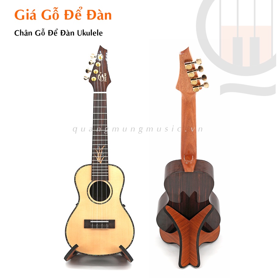 Giá Đỡ Bằng Gỗ Để Sàn Cho Đàn Guitar - ukulele tiện dụng - Chân Gỗ Kê Đàn