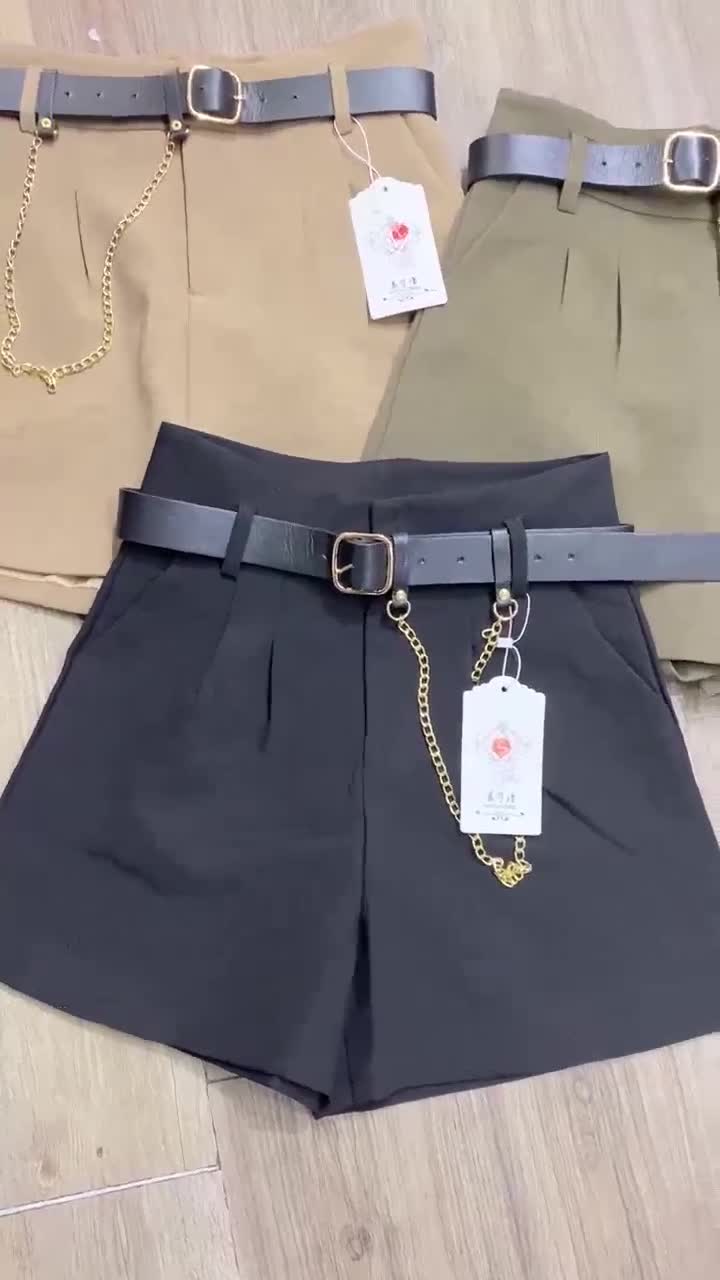 Quần Short Nữ Kèm Đai [ HÀNG CAO CẤP ] Quần Sooc Đùi Nữ Kèm Đai Sang Chảnh Chất Dày Dặn Mềm Mát -mã Sooc Kèm Đai | BigBuy360 - bigbuy360.vn