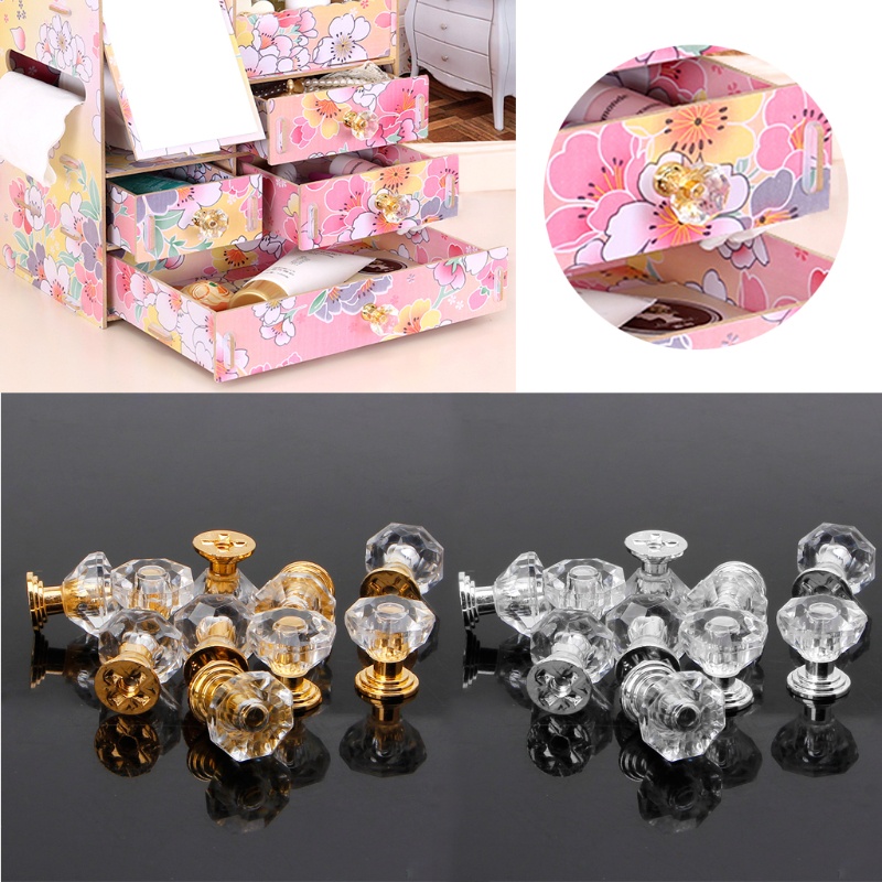 Set 10 Tay Nắm Ngăn Kéo Tủ Bằng Acrylic Tiện Dụng Cho Gia Đình