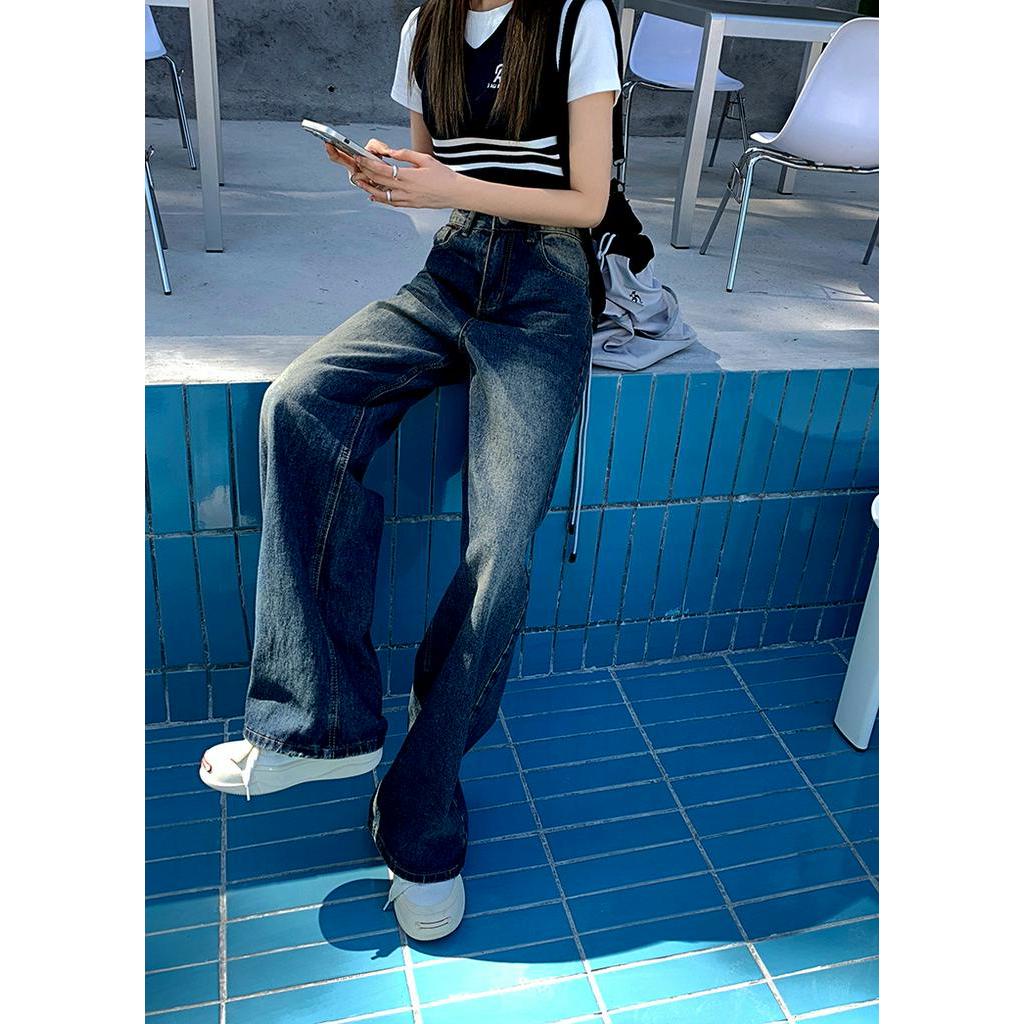 61254 Quần Denim Nữ Ống Rộng Giản Dị