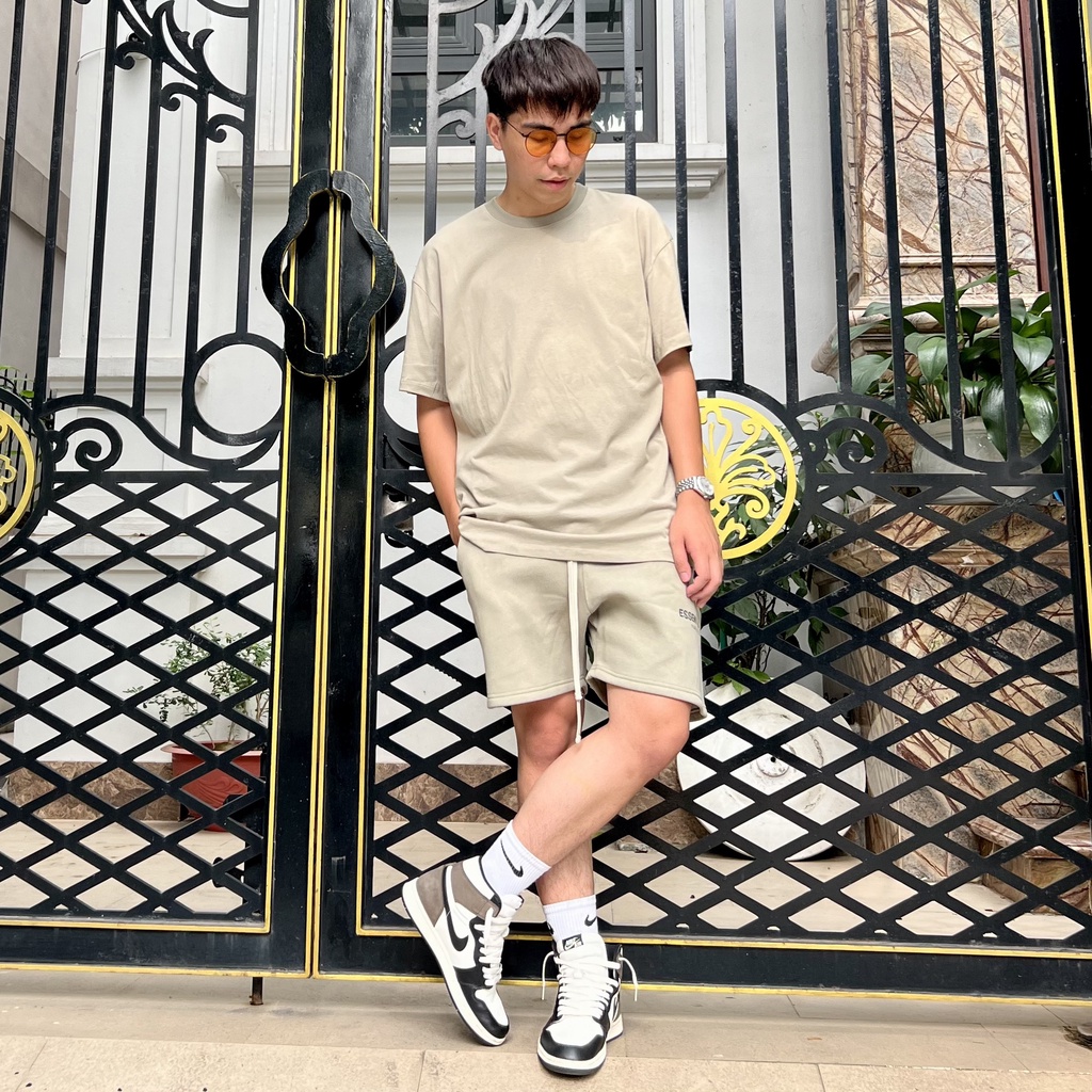 Set đồ Fear Of God FOG Essentials SS21 Pistachio bản cao cấp, Bộ đồ mùa hè FOG Essentials form rộng