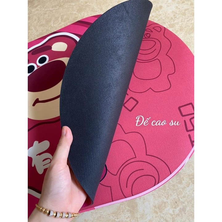 combo 2 thảm lau chân thấm nước chống trượt nhà tắm nhà bếp gấu LOTUS hồng chùi chân hút nước siêu dày đế cao su loại 1