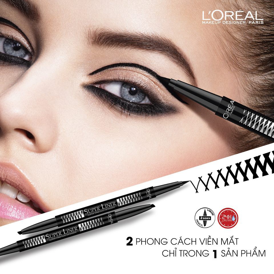 Bút kẻ mắt hai đầu L'Oreal Paris Superstar Duo Liner 0.1x0.55g