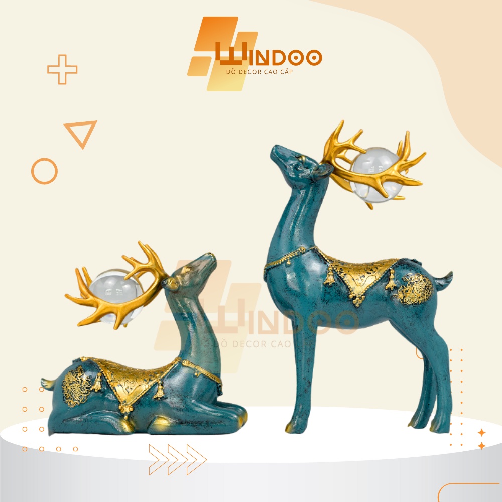 Tượng cặp hươu Windoo decor trang trí phòng siêu đẹp và sang trọng