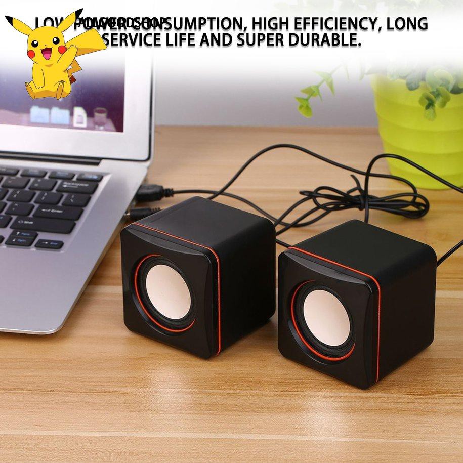 Loa nghe nhạc MP3 Mini có dây cổng USB hình vuông tiện dụng