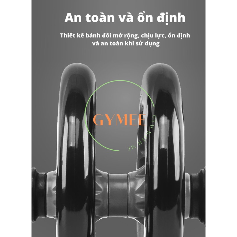 Con Lăn Tập Cơ Bụng 2 Bánh Tập Gym Yoga Tại Nhà Tặng Kèm Thảm Lót Gối, Con Lăn Tập Cơ Bụng AB Wheel Cao Cấp Gymee