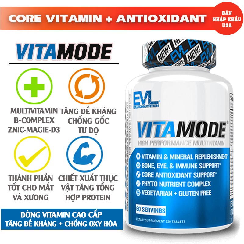 Vitamode bổ sung vitamin, kháng chất, B Complex, Enzyme... và chống oxy hóa