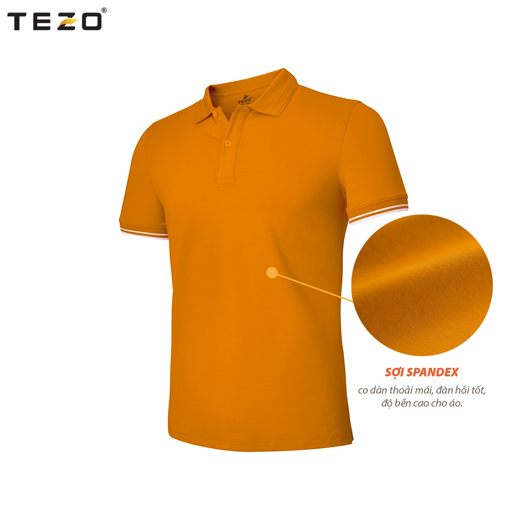 Áo polo nam công sở TEZO thun nam có cổ trơn ngắn tay 5 màu  cao cấp 2106APCT14