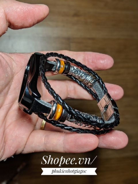 Dây đeo da handmade cá tính retro cho Mi band 5 / 6