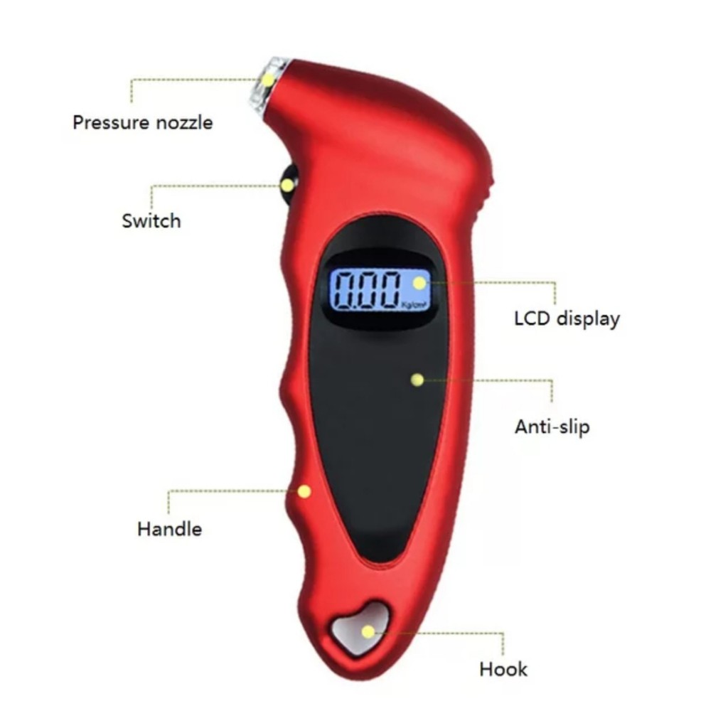 Máy Đo Áp Suất Không Khí Kỹ Thuật Số Ban Công Cụ Đo Áp Suất Lốp Xe Di Động