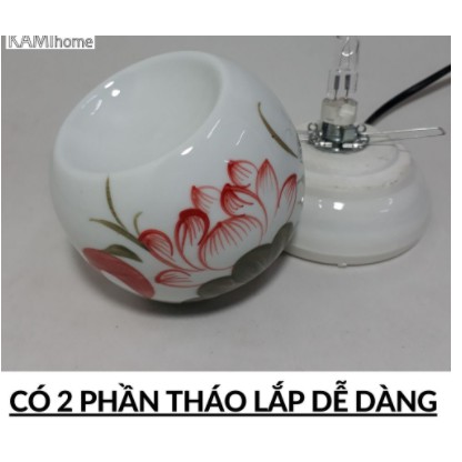 Combo Đèn Xông Tinh Dầu Gốm Bát Tràng + 2 Tinh Dâu Thiên Nhiên 10Ml