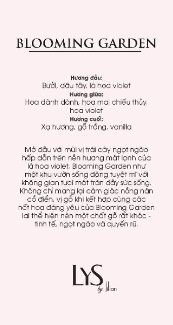 Nước hoa Lys by Jillian - Blooming Garden 5ml
