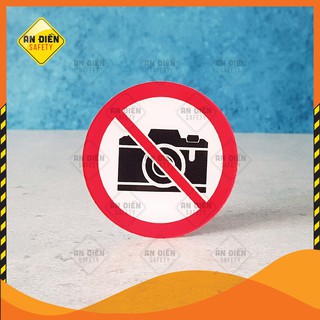 Biển báo NO CAMERA Không Chụp Hình Quay Phim bằng mica Đài Loan. Tặng miếng dán tường keo 3M