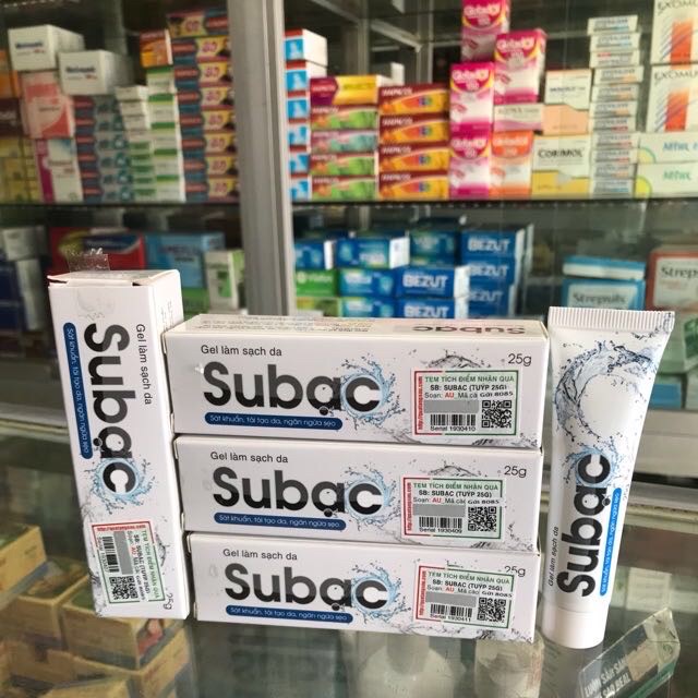 Gel Subạc subac sát khuẩn, tái tạo da, ngăn ngừa sẹo tupe 25g