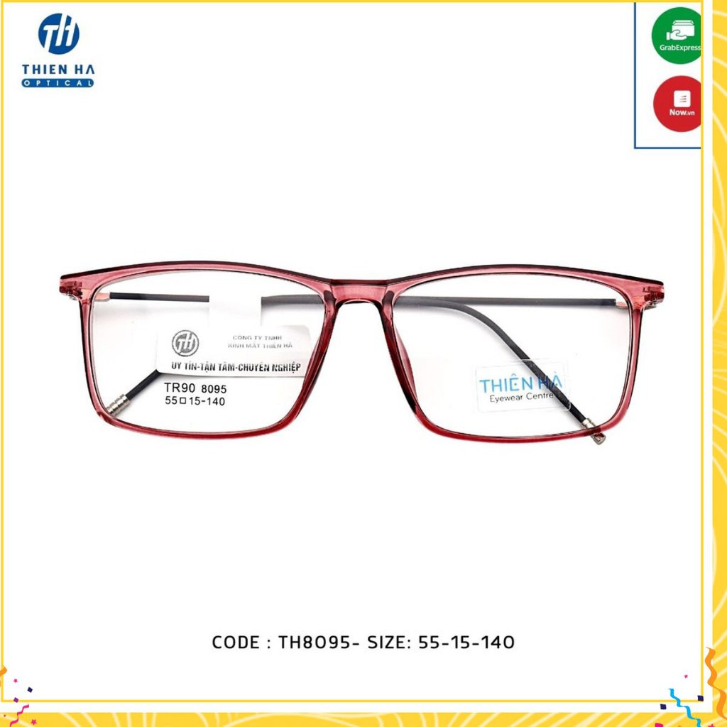 [ CAO CẤP ] Gọng kính cận dáng vuông, gong nhựa cận TH8095 dáng vuông càng mảnh Hàn Quốc thời thượng