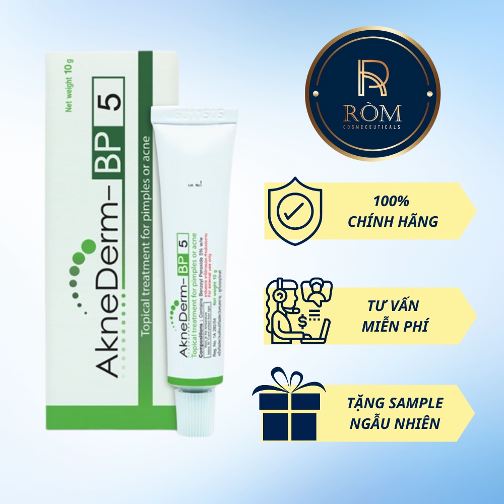 Aknederm BP5% - Kem hỗ trợ giảm mụn bọc,sưng,mủ