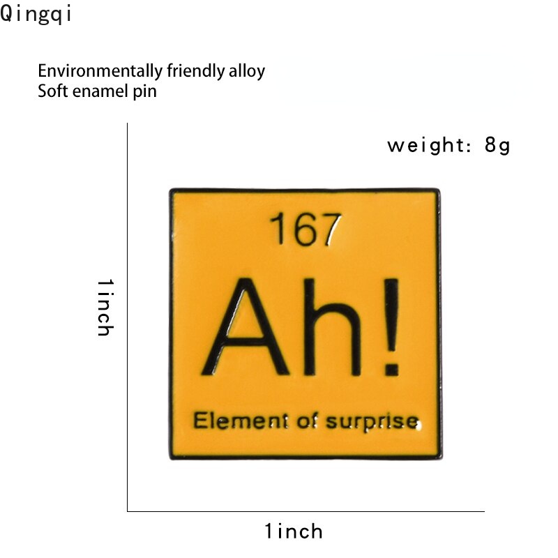 Ghim cài áo MISS ZOE tráng men in họa tiết hóa học Ah Um