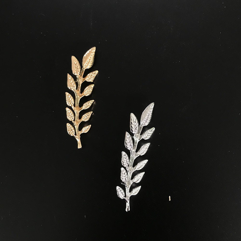 Bộ 2 trâm cài áo hình cành cây mạ vàng/bạc đính đá lấp lánh