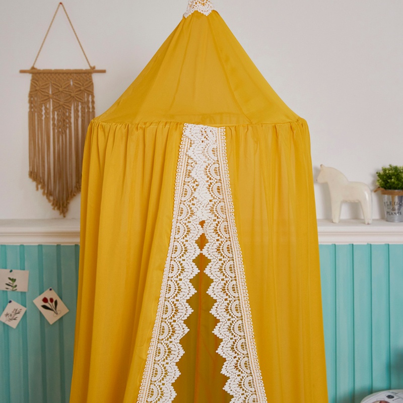 Mùng Chống Muỗi Phối Ren Tròn Phong Cách Công Chúa Dành Cho Giường Ngủ Em Bé