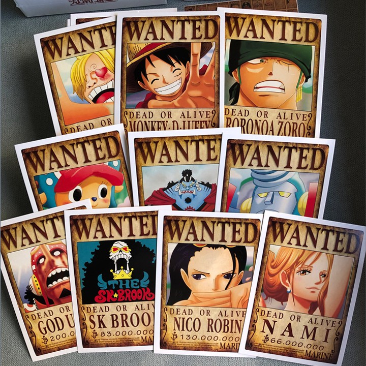 100 Poster truy nã size A6 nhân vật One Piece