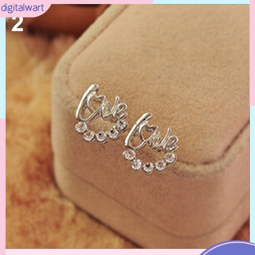 Đôi khuyên tai đính đá giả xinh xắn cho nữ