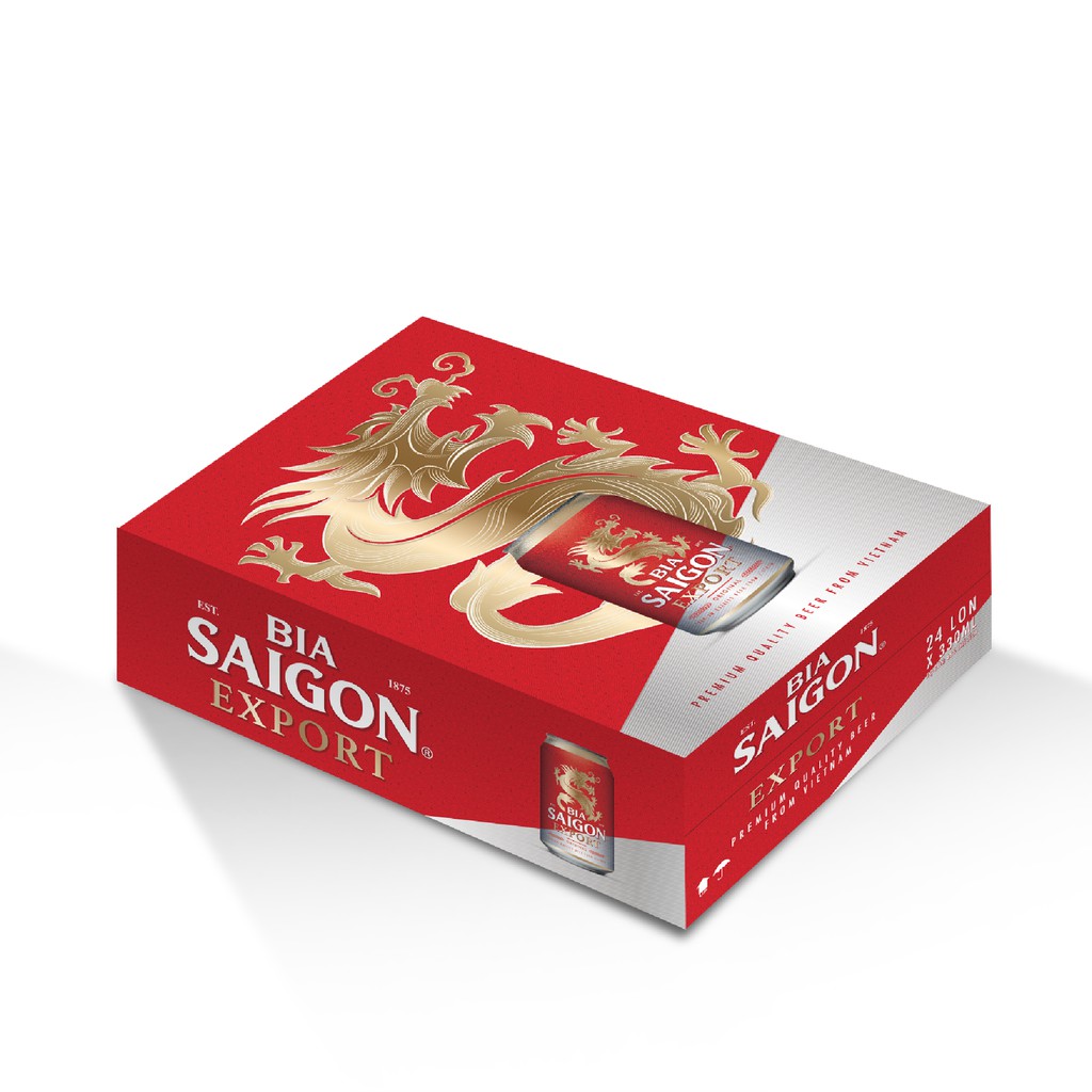 Thùng 24 lon bia SÀI GÒN EXPORT - SABECO - 330ml/lon