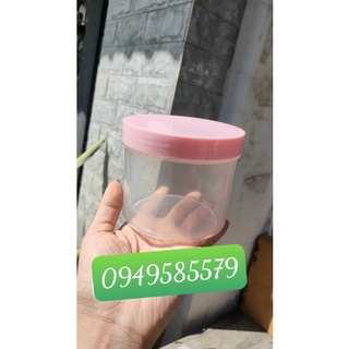Hủ 500g trắng trong nắp hồng