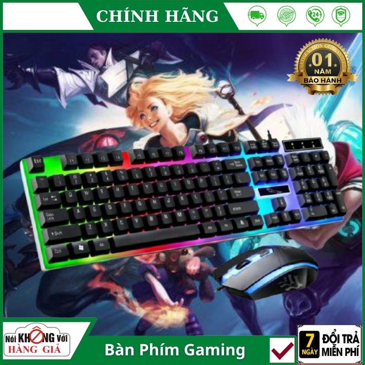Combo bàn phím chuột gaming giả cơ G21  FREESHIP  Có LED 7 Màu Ấn Tượng - Bảo hành 12 tháng
