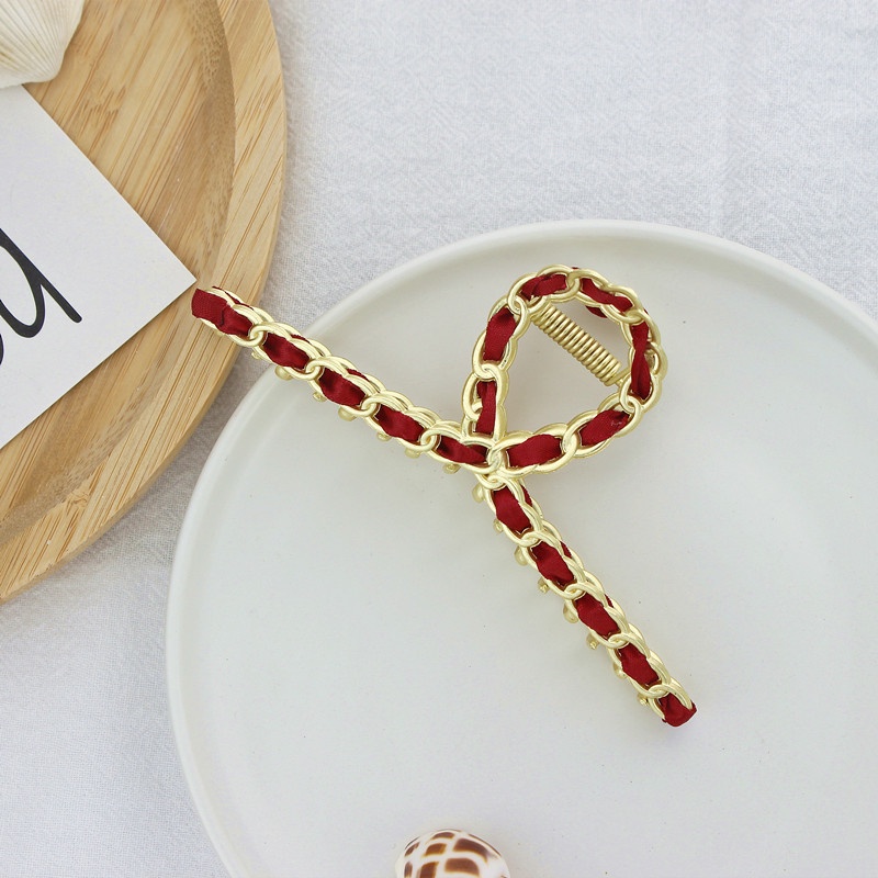 Phụ nữ Hàn Quốc Thời trang dễ thương Kẹp tóc hợp kim lớn