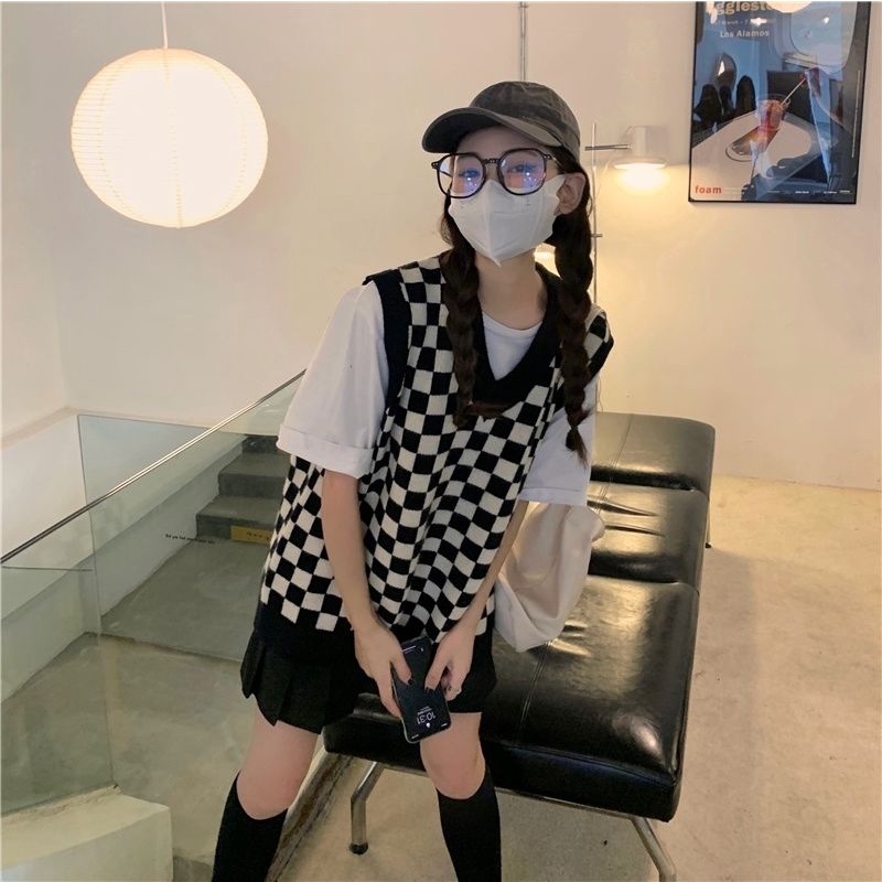 Áo sweater dệt kim sát nách kiểu retro nhật bản thời trang xuân thu cho nữ