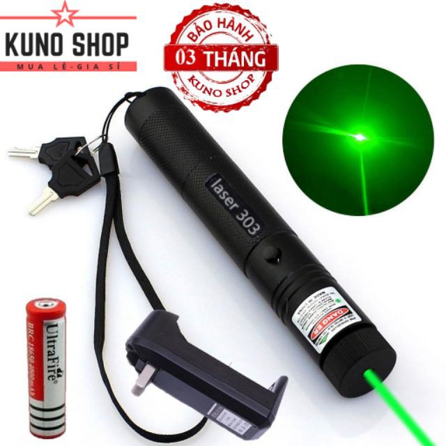 Đèn pin laser 303 vỏ vàng