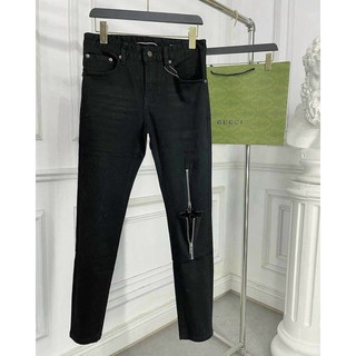 Quần bò nam,quần jean rách gối khóa zip chất co giãn nhẹ mặc thoải mái form dáng chuẩn phong cách dáng hàn quốc bản hot