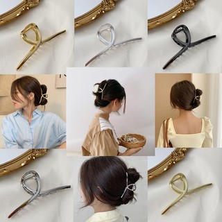 【QM】 Kẹp tóc kim loại dạng hình học chéo thời trang vintage Hàn Quốc cho nữ （Hairclips）