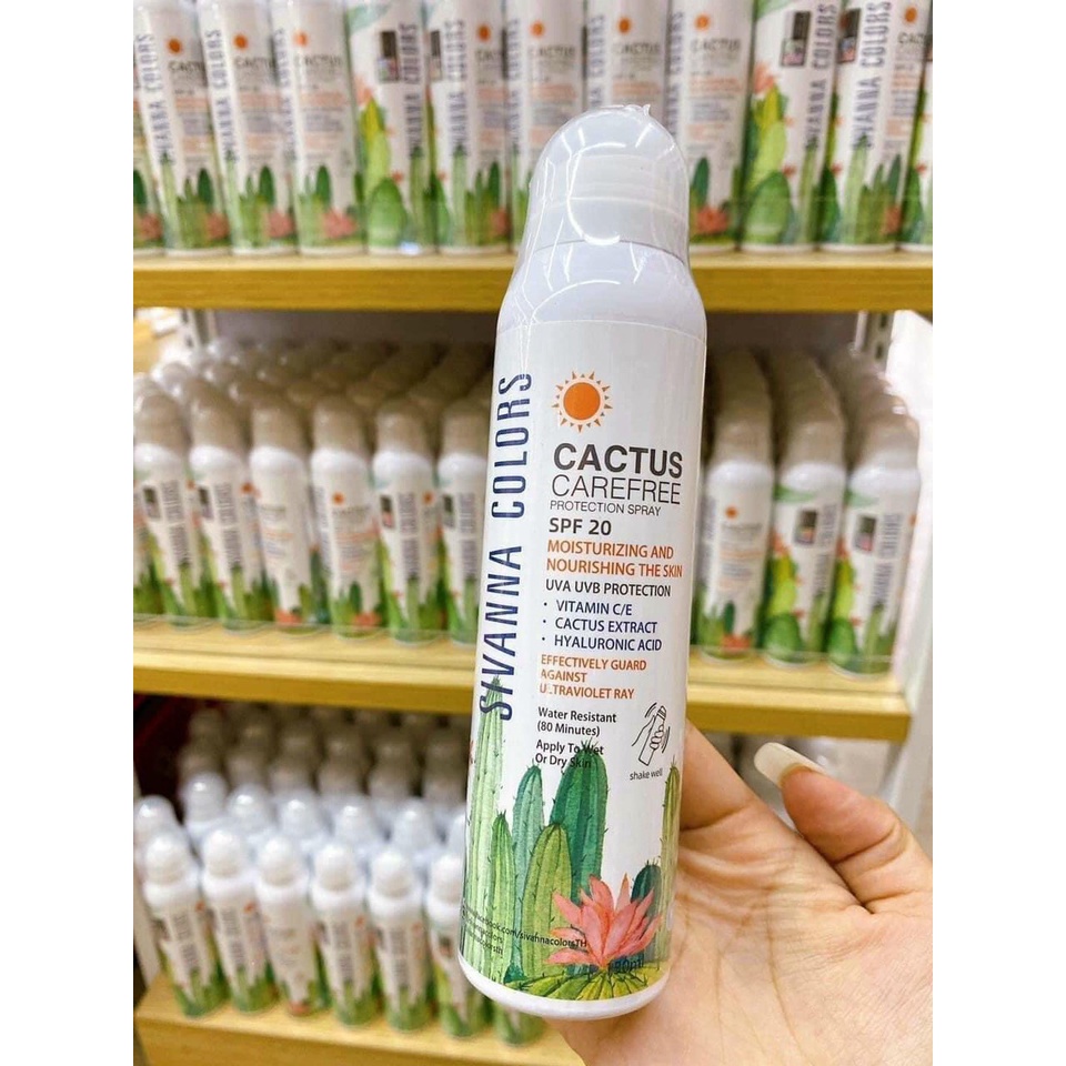 Xịt Chống Nắng Trang Điểm Toàn Thân Sivanna Colors Cactus Carefree Protection Spray 150ml