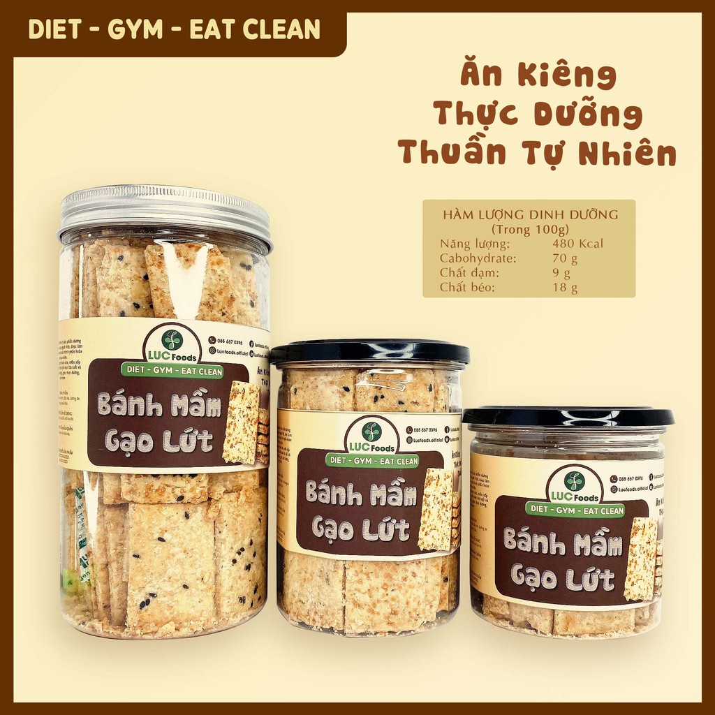 Bánh gạo lứt mầm LUCFOODS - Ăn kiêng, Thực dưỡng, Thuần tự nhiên (150g/300g/500g) | BigBuy360 - bigbuy360.vn
