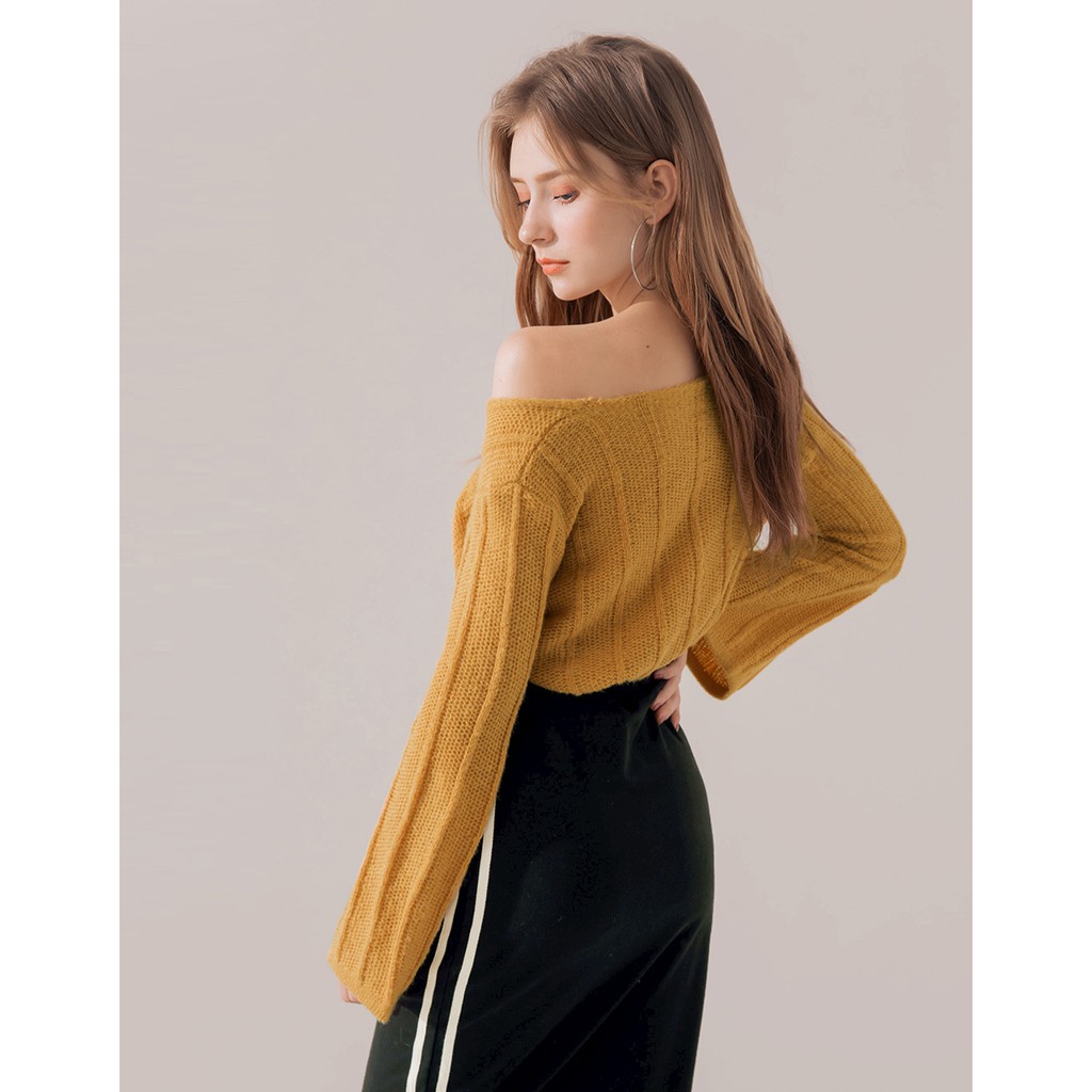 Áo len dệt gân tay loe dây rút eo nữ Air Space 2030112001 | BigBuy360 - bigbuy360.vn