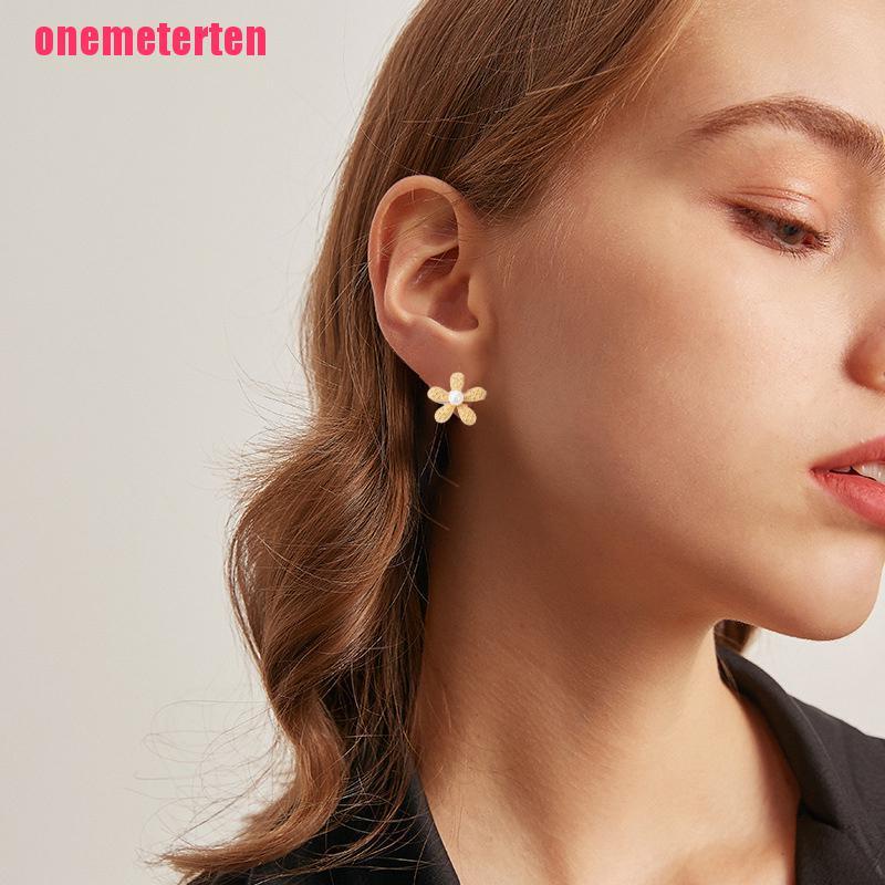 【TEN】Geometric Flowers Gold Dangle Earrings for Women Luxury Leaf Earrings Jewe