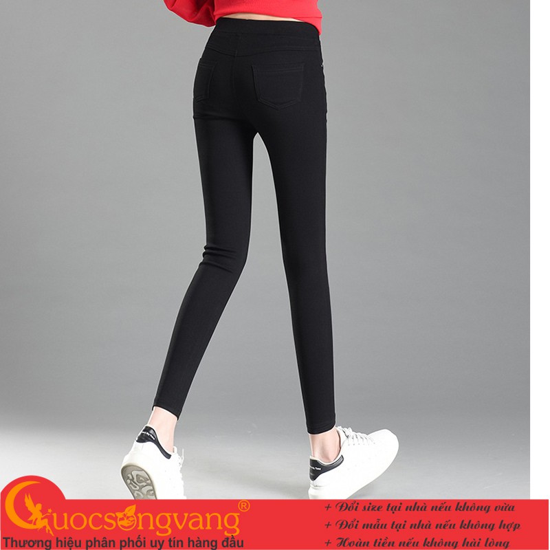 Quần legging jean nữ quần jean legging co giãn lưng thun GLQ132 Cuocsongvang